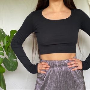 Topshop Basic Long Sleeve Crop Top